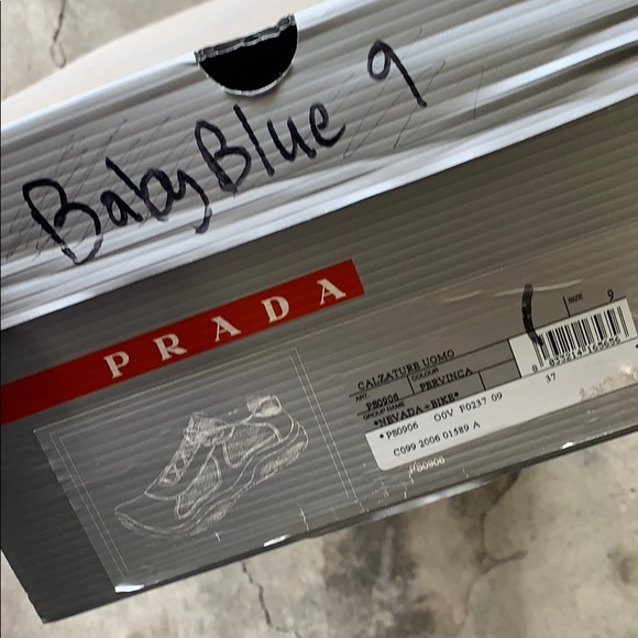 Prada baby blue sneakers sz 9 10 us pre owned - Picture 6 of 6